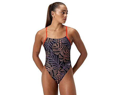 Speedo Alov Digi Tiebk 1Pc Af Orange Kadın Yüzücü Mayosu 8-1284118288 Turuncu