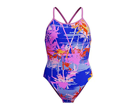 SPEEDO SPEEDO ALOV DIGI VBK 1PC JF BLUE/PINK Kız Çocuk Mayosu 8-1284618199 Mavi