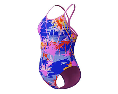 SPEEDO SPEEDO ALOV DIGI VBK 1PC JF BLUE/PINK Kız Çocuk Mayosu 8-1284618199 Mavi