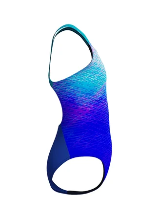 Speedo Mavi Kız Çocuk Desenli Yüzücü Mayosu 8-003733002-SPEEDO PRNT POWERBACK