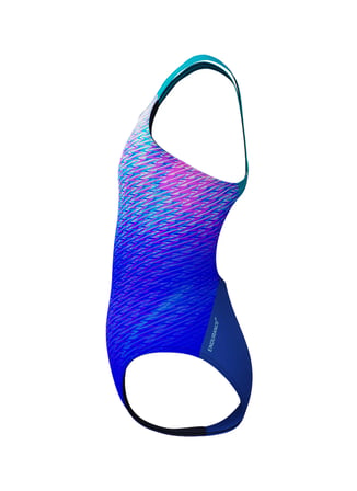 Speedo Mavi Kız Çocuk Desenli Yüzücü Mayosu 8-003733002-SPEEDO PRNT POWERBACK