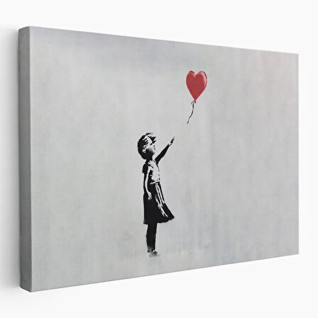 Banksy Kırmızı Balonu Uçup Giden Kız Kanvas Tablosu-5059