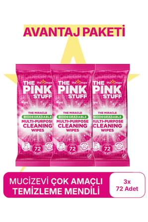 Mucizevi Biyolojik Olarak Parçalanabilir Çok Amaçlı Temizleme Mendilleri Avantaj Paket 3x72li Mendil