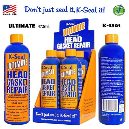 K-Seal Ultimate Çok Amaçlı Sıvı Soğutma Sıvısı Radyatör Kaçak Kalıcı Onarım 472ml