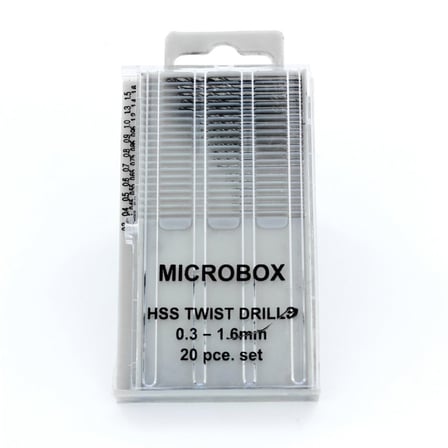 modelcraft 20 parçalı microbox matkap seti (0,3 - 1,6 mm)