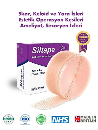 Soft Silikon Bant Estetik Keloid Yanık Sezaryen Dikiş Ameliyat Izi Giderici 2cm X 3mt