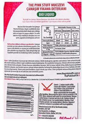 ThePinkStuff Renk Koruma & Leke Karşıtı Renkliler için Sıvı Deterjan 32 Yıkama 960 ml