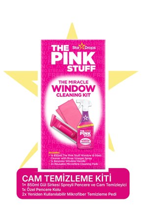 Mucizevi Cam Temizleme Seti (Cam Temizleyici 850ml + Özel Cam Silme Aparatı + 2 Adet Cam Pedi )
