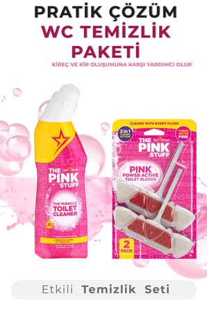 2'li WC Klozet Temizlik Seti – Tuvalet Temizleyici Jel ve Power Active WC Bloğu-Hijyen-Ekonomik