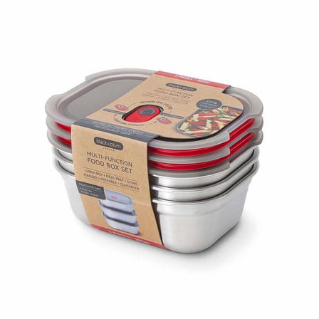 Black+Blum FBSS-BX-PACK2 Medium 3’lü Çelik Saklama Kabı Seti 3 × 900 Ml