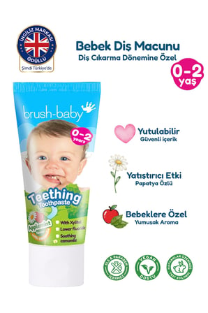 0-2 Yaş Bebek Diş Macunu - Papatya Özlü Rahatlatıcı Etki - Yumuşak Elma Nanesi Aromalı - 50 ml