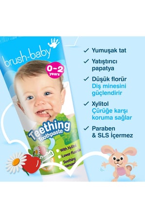 0-2 Yaş Bebek Diş Macunu - Papatya Özlü Rahatlatıcı Etki - Yumuşak Elma Nanesi Aromalı - 50 ml