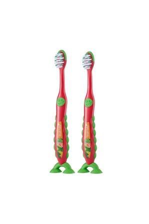 Çocuk Diş İpi Etkili Yumuşak Diş Fırçası - Dinozor - Çiftli Paket - 3-6 Yaş