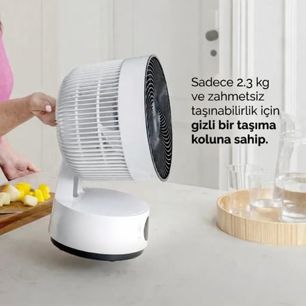 Meaco Sefte® 8" Bataryalı Ultra Sessiz Masaüstü Vantilatör – Uyku Modlu Serinletici Fan
