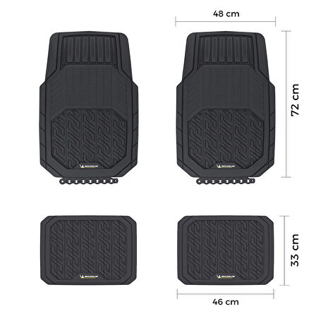 Michelin MC34587 Tüm Araçlara Uyumlu 4 Parça Üniversal 3D Havuzlu Oto Paspas