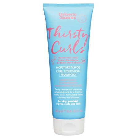 Thirsty Curls Nemsiz Kıvırcık Saçlar için Hyaluronic Acid İçerikli Nemlendirici Şampuan 250 ML