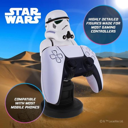 Star Wars Stormtrooper Dualsense Dualshock Oyun Kolu Kablo Tutucu Telefon Uyumlu Cable Guys Lisanslı Orijinal