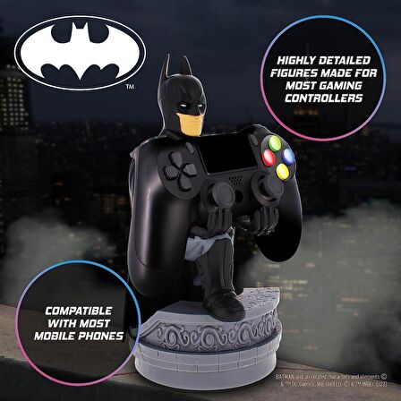 DC Batman Dualsense Dualshock Oyun Kolu  Kablo Tutucu Telefon Uyumlu Cable Guys Lisanslı Orijinal