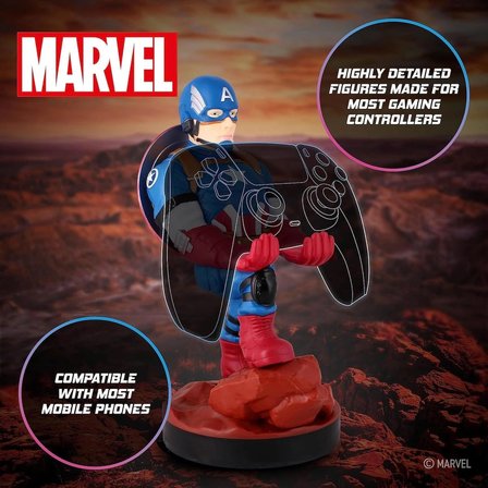 Marvel Avengers Captain America Dualsense Dualshock Pro Controller Oyun Kolu Tutucu Telefon Uyumlu Lisanslı Cable Guys