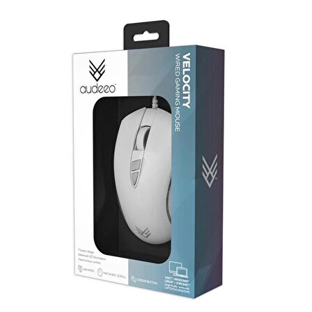 Audeeo Velocity Kablolu Gaming Oyuncu Mouse - Beyaz