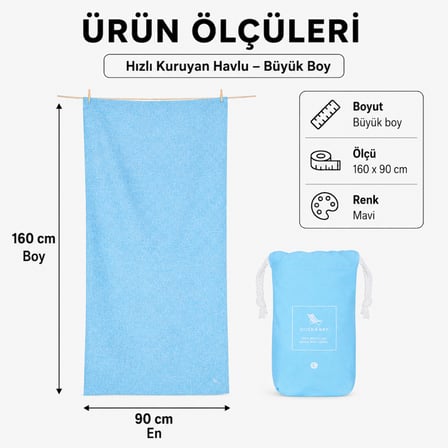 Dock And Bay Hızlı Kuruyan Havlu Essential L Lagoon Blue