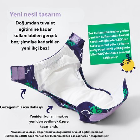 Bambino Mio Yıkanabilir Bebek Bezi 0-54 Ay Snap
