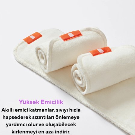 Bambino Mio Yıkanabilir Bebek Bezi Yedek Emici Takviye Pedi Booster 3'Lü Paket