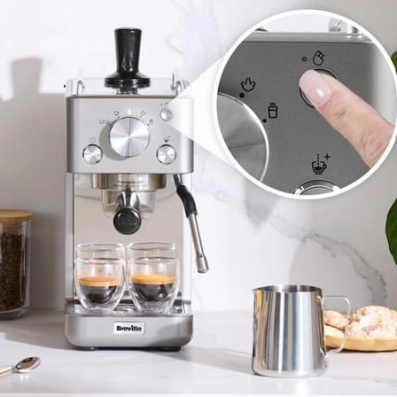 Breville Barista Slimline VCF185X-01 Manuel Espresso Makinesi - Gümüş (1415W, 15 Bar, 58 mm Portafilter)