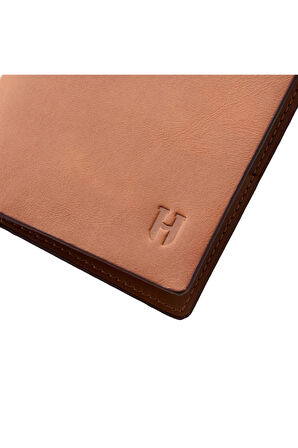 Dayton Erkek Taba Deri Ince Tasarım Çok Bölmeli Rfid Korumalı Cüzdan