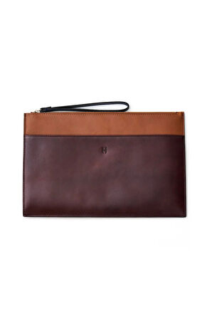 Beverly Hakiki Deri Taba Kahve Kadın Cepli Fermuarlı Rfid Korumalı Portföy Çanta