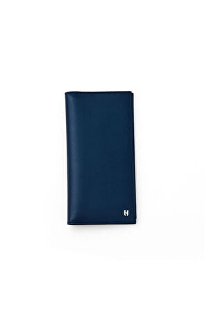 Tripp Hakiki Deri Lacivert Erkek Özel Tasarım Çok Bölmeli Rfid Korumalı Seyehat Cüzdanı