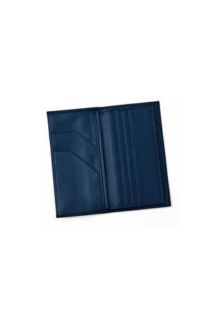 Tripp Hakiki Deri Lacivert Erkek Özel Tasarım Çok Bölmeli Rfid Korumalı Seyehat Cüzdanı