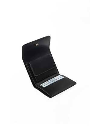 Eleanor Hakiki Deri Siyah Kadın Fermuarlı El Işi Rfid Korumalı Kapaklı Çıtçıtlı Büyük Cüzdan