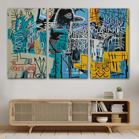 Jean Michel Basquiat Mavi Kuş Kanvas Tablo-5060