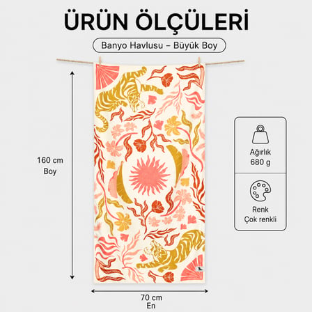 Dock And Bay Banyo Havlusu Waffle L Tiger Palm