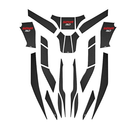 Gogo Tank Pad Set 002 Siyah Karbon Kanuni Seha 150 2022-2024