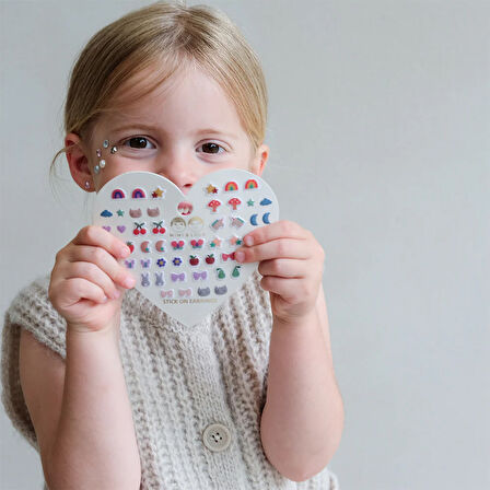 Mimi & Lula Pink Gem & Pearl Sticker Küpe