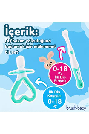 Silikon Diş Fırçası ve Diş Kaşıyıcı ( İlk Ağız Bakım Seti ) 0-18 Ay