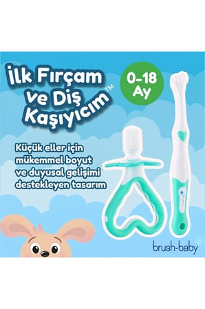 Silikon Diş Fırçası ve Diş Kaşıyıcı ( İlk Ağız Bakım Seti ) 0-18 Ay