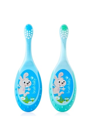 Bebek Diş İpi Etkili Yumuşak Diş Fırçası - Mavi ve Turkuaz - 0-3 Yaş - Çiftli Paket