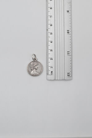 İngiliz Kraliçe II. Elizabeth Düz Ezme Zincir Kolye - Antik Gümüş Kaplama - Kadın Erkek - 60 cm