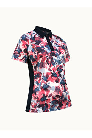 Callaway Other Ss Floral With Placket Detail Kadın Tshirt