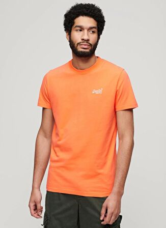 Superdry Bisiklet Yaka Düz Turuncu Erkek T-Shirt M1011245AYUG_ESSENTIAL LOGO EMB TEE