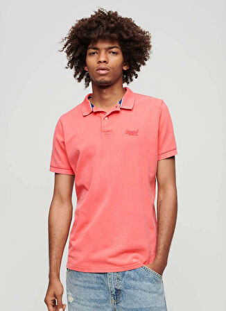 Superdry Düz Pembe Erkek Polo T-Shirt M1110345A2DB_VINT DESTROY POLO