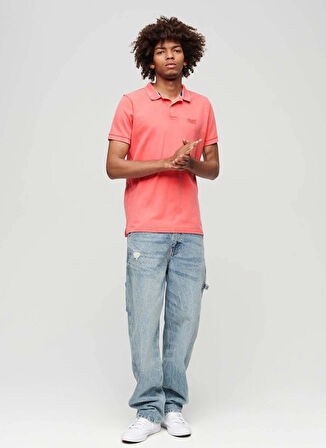 Superdry Düz Pembe Erkek Polo T-Shirt M1110345A2DB_VINT DESTROY POLO