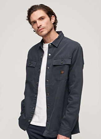 CANVAS WORKWEAR OVERSH Lacivert Erkek Denim Gömlek M4010730A98T