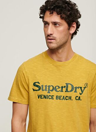 Superdry Bisiklet Yaka Baskılı Sarı Erkek T-Shirt M1011893A2AX_VENUE CLASSIC LOGO T S