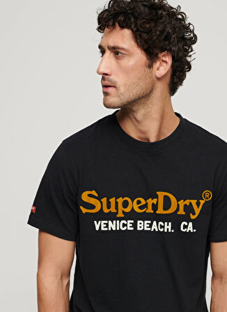 Superdry Bisiklet Yaka Baskılı Siyah Erkek T-Shirt M1011894A9RN_VENUE DUO LOGO T SHIRT