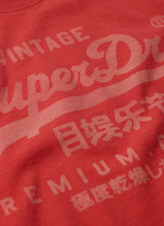 Superdry Bisiklet Yaka Baskılı Kırmızı Erkek T-Shirt M1011895A9QZ_CLASSIC VL HERITAGE T