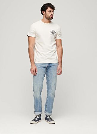 Superdry Bisiklet Yaka Baskılı Krem Erkek T-Shirt M1011897A22C_TOKYO VL GRAPHIC T SHI